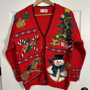 No Limit Christmas sweater, no size, ugly sweater, vintage, snowman, candy canes